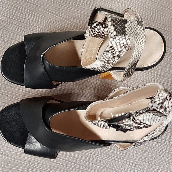 Shellys London Lessty Platform Sandal, Black Leather, Womens Sizes 6.5 & 8.5 - Picture 9 of 10